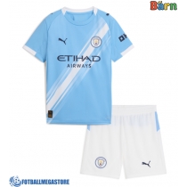 Fotballdrakt Barn Manchester City Hjemmedraktsett 2025-26 Kortermet (+ Korte bukser)